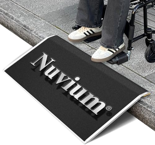 15.4" L x 32" W Threshold Ramp for Doorways, Portable, Anti-Slip Ramps for Wheelchairs for Home, 700 LBS Load Capacity, Aluminum Door Ramp and Curb Ramp for Scooters, Power Chairs, Walkers