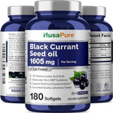 NusaPure Black Currant Oil 1605mg GLA 15% 180 Caps (Non-GMO, Gluten Free)