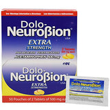 NEUROBIAN Dolo Pain Reliever, Fever Reducer, Extra Strength, Fuerte, Alivia el Dolor, Reduce la Fiebre Dispenser 50 x 2 Tablets