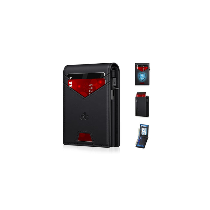 Wallet for Men RFID Blocking Minimalist Card Holder Wallet for 12-14 Cards