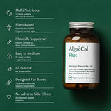 ALGAECAL Plus - Organic Red Algae Calcium Supplement, Vitamin K2 MK7 (100mg), Vitamin D3 (1600 IU), Magnesium (250mg) & Trace Minerals, for Bone Health & Strength, Easy to Swallow, 120 Veggie Caps