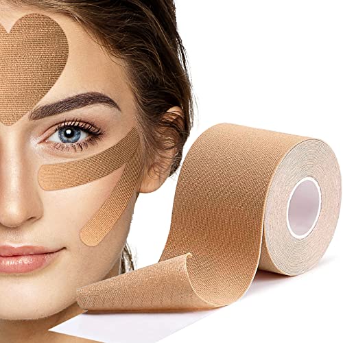 Face Tape for Wrinkles Overnight Wrinkle Patches, Face Lift Tape, Neck Tape, Facial Tape, Kinesiology Tape for Face Forehead Frown 11 Lines Eye Smile Line Mouth Lip - Customer Cut 5cm Wide