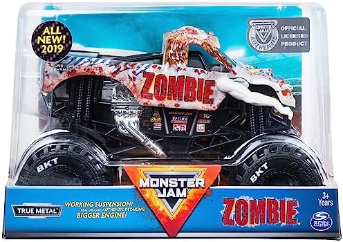 Monster Jam, Official Zombie Monster Truck, Collector Die-Cast Vehicle, 1:24 Scale, Kids Toys for Boys and Girls Ages 3 and up