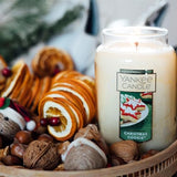 Yankee Candle Company Yankee Christmas Cookie Scented, 22oz Single Wick Candle, Over 110 Hours of Burn Time, Perfect for Holiday Gifting and Celebration, Classic Large Jar, White