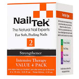 Nail Tek Intensive Therapy 2, Nail Strengthener for Soft and Peeling Nails, 0.5 oz Value 4-Pack