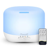 Aromatherapy Essential Oil Diffuser for Room: 500ml Oil Diffuser Colorful Aroma Air Humidifier with Adjustable Cool Mist Mode, Waterless Auto Off Ultrasonic Diffusers for Large Room Home Office(White)