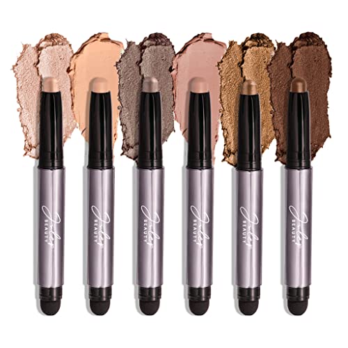 Julep Eyeshadow 101 Palette-Style Crème-to-Powder Waterproof Eyeshadow Sticks – Bold Basics – Long-Lasting, Crease-Proof, 6 Piece Eyeshadow Set with Built-in Smudger