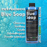 RetroDeco Ultra Concentrated 16.9oz Tincture of Blue Tattoo Soap USP: Makes 1.3 Gallons of Blue Soap with XL 16.9oz Squeeze Bottle For Skin and Piercings, Better Than Green Soap