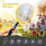 Electric Fly Swatter Handheld Bug Zapper Racket for Indoor/Outdoor - 4000 Volt Fly Swatter - Instant Bug & Mosquito killer with Attractant LED light - USB Rechargeable Portable Fly Zapper.