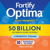 Nature's Way Fortify Optima Daily Probiotic for Men and Women, Supports Digestive, Immune, and Colon Health*, 30 Vegan Capsules