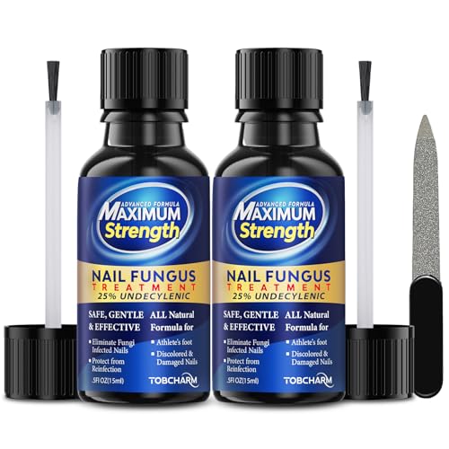 Toenail Fungus Treatment with 25% Undecylenic Acid, Toe Fungus Treatment for Toenail, Fungus Nail Treatment, Toenail Fungus Treatment Extra Strength, Fungal Nail Treatment for Athletes Foot (1oz)