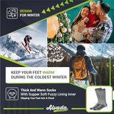 Alvada Merino Wool Hiking Socks Thermal Warm Crew Winter Boot Sock For Men Women 3 Pairs ML