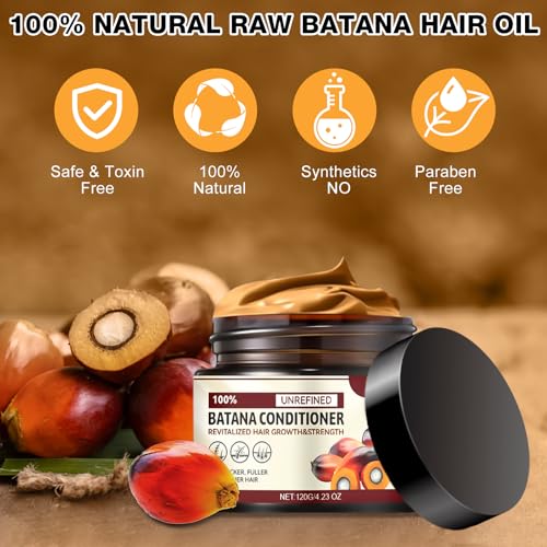 2PCS Batana Oil for Hair Growth, Botanix Batana Natural Hair Growth Oil,100 Percent Pure Batana Oil, Batana Oil Organic Raw, Batana Miracle Hair Loss Oil, Repairs Damaged Hair, Leaves Hair Smoother