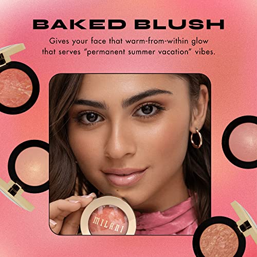 MILANI Baked Blush - Corallina (0.12oz) Cruelty-Free Powder Blush - Shape, Contour & Highlight Face for a Shimmery or Matte Finish