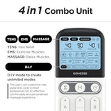 4 in 1 - D.I.Y & Tens Unit & EMS & Massage Muscle Stimulator, Dual Channel TENS Units Therapy Machine for Pain Relief, FDA Cleared Rechargeable Electronic Pulse Massager,with 12pcs Electrode Pads