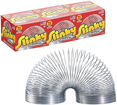 The Original Slinky Walking Spring Toy, 3-Pack Metal Slinky, Fidget Toys, Party Favors and Gifts, Kids Toys for Ages 5 Up, Amazon Exclusive by Just Play