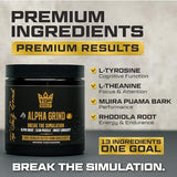 Alpha Grind – Instant Maca Coffee for Men + Natural Energy + Brain Nootropic for Ageless Clarity, Focus | Lean Muscle Building Growth & Size, 30SV