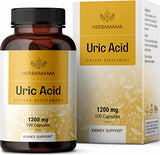 Uric Acid Support Capsules - Organic Herbal Food Supplement with Tart Cherry, Celery, Turmeric & Chanca Piedra - Body Cleanse & Joint Function Support - Vegan, Non-GMO - 1200mg, 100 Capsules