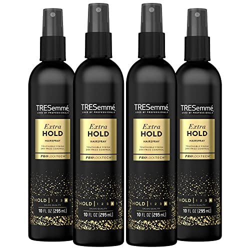 TRESemmé Tres Two Extra Hold Non-Aerosol Hairspray, 10 oz, Extra-Firm Control, Humidity Resistant, Frizz Control, Pack of 4 Pump Bottles