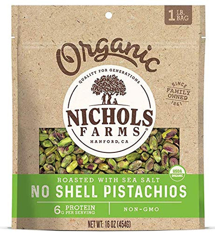 Nichols Farms Organic 1LB No Shell California Pistachios…