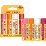 Burt's Bees Lip Balm Stocking Stuffers, Moisturizing Lip Care Christmas Gifts, SuperFruit - Pomegranate, Coconut & Pear, Mango, Pink Grapefruit, Natural Origin Treatment (4-Pack)