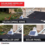 Bird B Gone - Solar Bird Repeller - Spinning Bird Deterrent with Telescoping Arms - Prevents Birds from Landing - Humane Repellent - Portable Design - for Boats, Patios, AC Units, Etc - Solar Powered