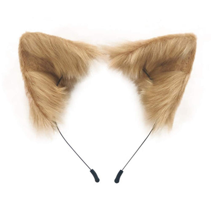 SMILETERNITY Handmade Fox Wolf Cat Ears Headwear Costume Accessories for Halloween Christmas Cosplay Party (Khaki)