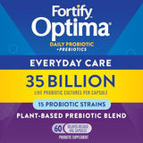 Nature’s Way Fortify Optima Daily Probiotic, 35 Billion, 15 Strains, Prebiotic, 60 Capsules