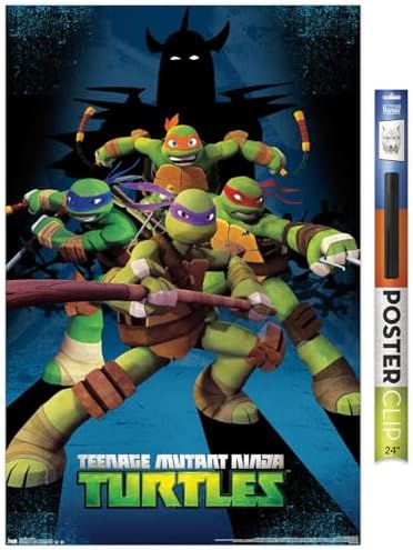 Trends International Nickelodeon Teenage Mutant Ninja Turtles - Assemble Wall Poster, 22.375" x 34", Premium Poster & Clip Bundle