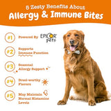 Zesty Paws Dog Allergy Relief - Anti Itch Supplement - Omega 3 Probiotics for Dogs - Salmon Oil Digestive Health - Soft Chews for Skin & Seasonal Allergies - With Epicor Pets - PB - 90 count