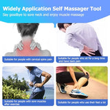 Cubetoou Manual Back Massager Handheld, Trigger Point Massager Tool, Blue Back Massager Stick for Pain Relief Deep Tissue, Self Manual Neck and Back Massager Stick