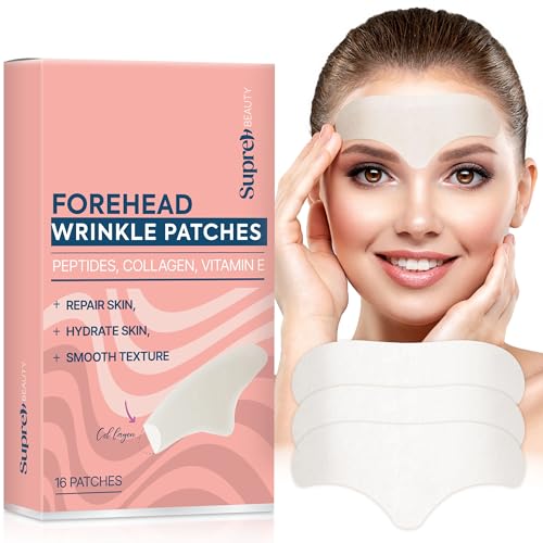 Forehead Wrinkle Patches Smoothing Overnight: Anti Wrinkle Patches for Face and Forehead Fine Lines & Frown Lines - with Peptide Collagen Hyaluronic Acid 16 pcs