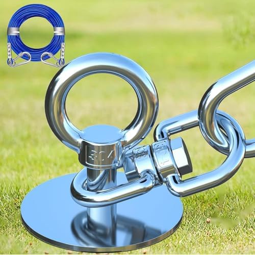 TOPKNOT Dog Tie Out Cable and Stake,20FT Heavy Duty Cable,360°Swivel Dog Run- No Tangle,Runner for Yard - Up to 200LBS,Chain for Yard Ideal for Outdoor Camping