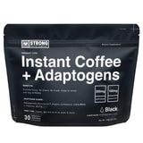 STRONG COFFEE COMPANY | BLACK | PREMIUM ORGANIC INSTANT BLACK COFFEE | 30 SERVINGS PER PACK - Smooth Taste, Dairy Free, Keto Friendly, Gluten Free, Enjoy Hot or Cold Just Add Water