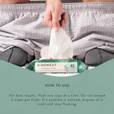 The Honest Company Plant-Based Flushable Wipes | 99% Water, Hypoallergenic, EWG Verified, Safe to Flush | Fragrance Free, 336 Count