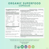 PURE SYNERGY Superfood Capsules | Organic Superfood & Greens Supplement | Whole Food Capsules with Super Greens, Spirulina, & Mushrooms | for Energy, Healthy Aging & Immune Health (270 Capsules)