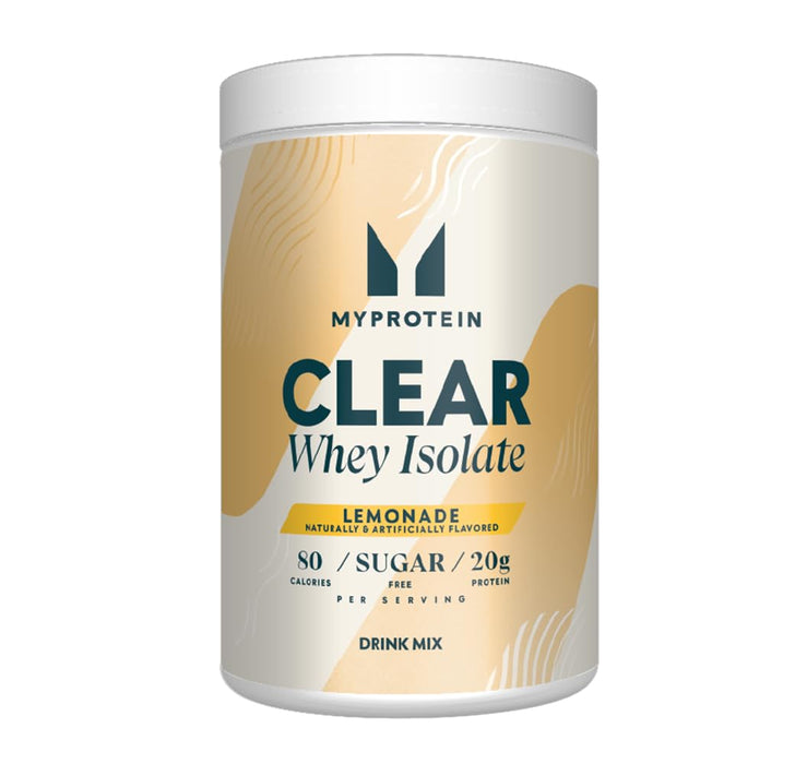 Myprotein Clear Whey Isolate Protein Powder, 1.1 Lb (20 Servings) Lemonade, 20g Protein per Serving, Naturally Flavored Drink Mix, Daily Protein Intake for Superior Performance