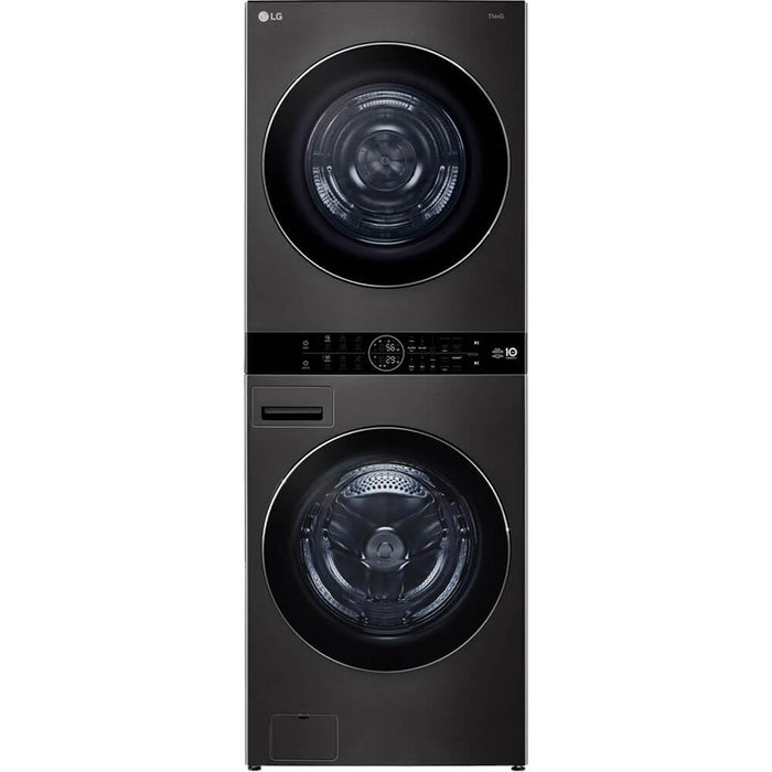 LG 5.0 cu. ft. Washer 7.8 cu. ft. Dual Inverter Heat Pump Ventless Dryer Electric Laundry Center in Black Steel