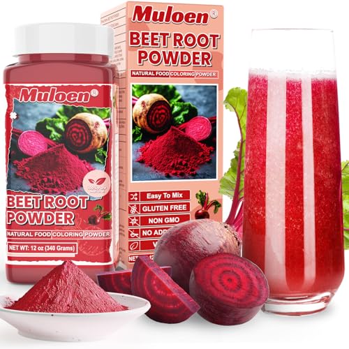Beet Root Powder - 12 oz Beet Juice Powder, High Concentrated Beetroot Powder, Organic Red Beets Powder for Cooking, Smoothies, Milkshake, Cake, Soups Vegan Friendly