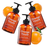 ORANGE HOUSE Liquid Hand Soap with Natural Food-Grade Orange Oil, Fresh Smell, 12 Fl Oz (3 Pack)