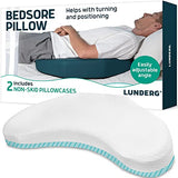 Lunderg Bedsore Pillow Positioning Wedge - with 2 Non-Slip Pillowcases & Adjustable Slope - Pressure Ulcer Cushion for Bed Sore Prevention - Stay on The Side and Stay off The Back