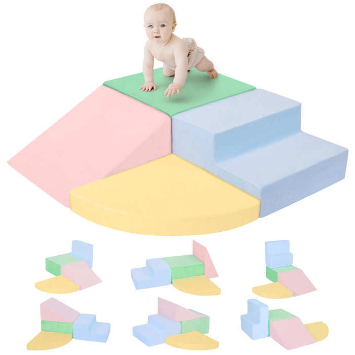 Climbing Toys for 1 Year Old,4-Piece Foam Baby Climbing Blocks for Toddlers