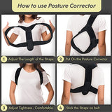 Cervical Neck Traction Device & Posture Corrector for Women and Men, FSA HSA Eligible Inflatable Neck Stretcher Brace for Decompression, Adjustable Upper Back Brace & Elastic Support (Carbon Black)