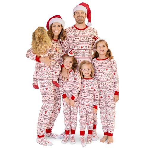 The Children's Place Group 1-Family Matching, Christmas Pajama Sets, Cotton, Fairsile-Red