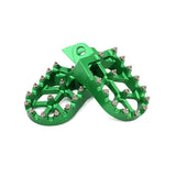 AnXin Dirt Bike Foot Pegs Wider Footpegs Foot Pedals Rests CNC for KX65 00-23 KX85 01-23 KLX 140 KLX140 08-23 KX100 98-21 KX112 22-23 KX80 Pit Bike Motorcycle Green