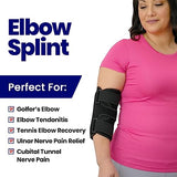 Elbow Splint Tendonitis Elbow Brace | Cubital Tunnel Brace for Sleeping | Tennis Elbow Brace Support & Compression Sleeve Elbow Immobilizer for Ulnar Nerve | Tennis Elbow Brace | Women & Men (SMALL)