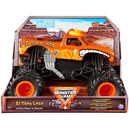 Monster Jam, Official El Toro Loco Monster Truck, Collector Die-Cast Vehicle, 1:24 Scale, Kids Toys for Boys Ages 3 and up