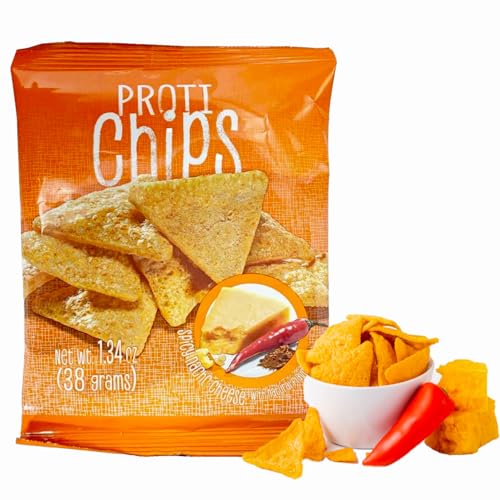 ProtiWise Spicy Nacho Cheese Protein Chips | High Protein 15g, High Fiber | Gluten-Free, Low Calorie, Low Carb Snack | Guilt-Free Healthy Snacks | 7/Bags