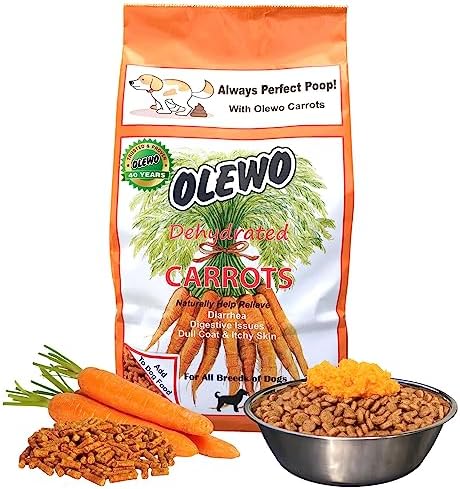 Olewo Original Carrots for Dogs – Fiber for Dogs Keep Poop Firm, Digestive Dog Food Topper, Skin & Coat Support, Dehydrated Whole Food Dog Multivitamin, Gut Health for Dogs, 2.2 lbs