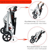 Portable Folding Wheelchair, Travel Wheelchair with handbrake, Ultra-Light Wheelchair for The Elderly and Children (with Bag)…